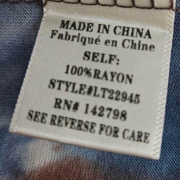 Tie Dye Open Back Long Sleeve Tee Size Large - Picture 4 of 4